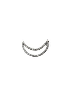 14K White Gold and Diamond Crescent Moon Pendant #24383