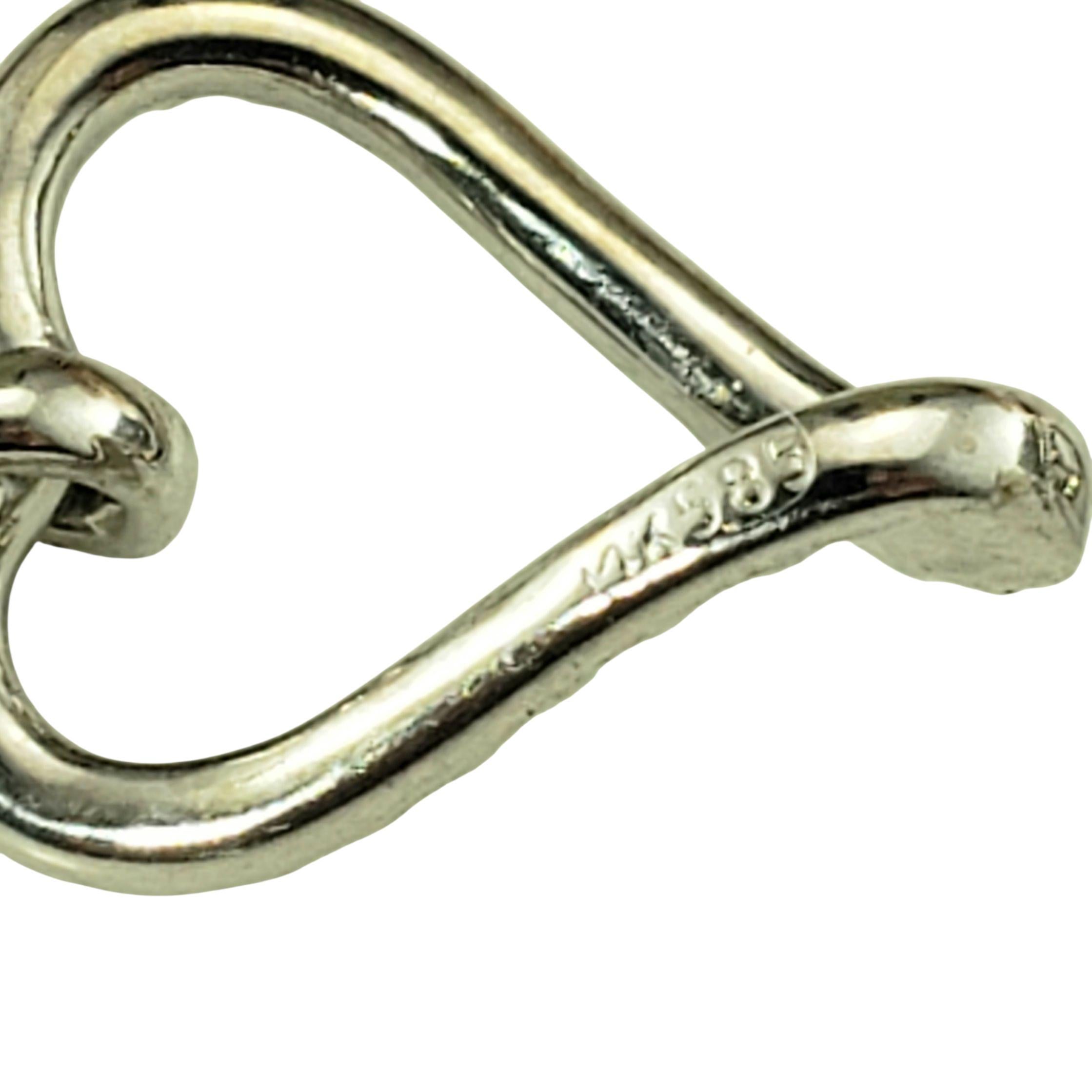 14K White Gold and Diamond Dangle Heart Earrings #23189 For Sale 1