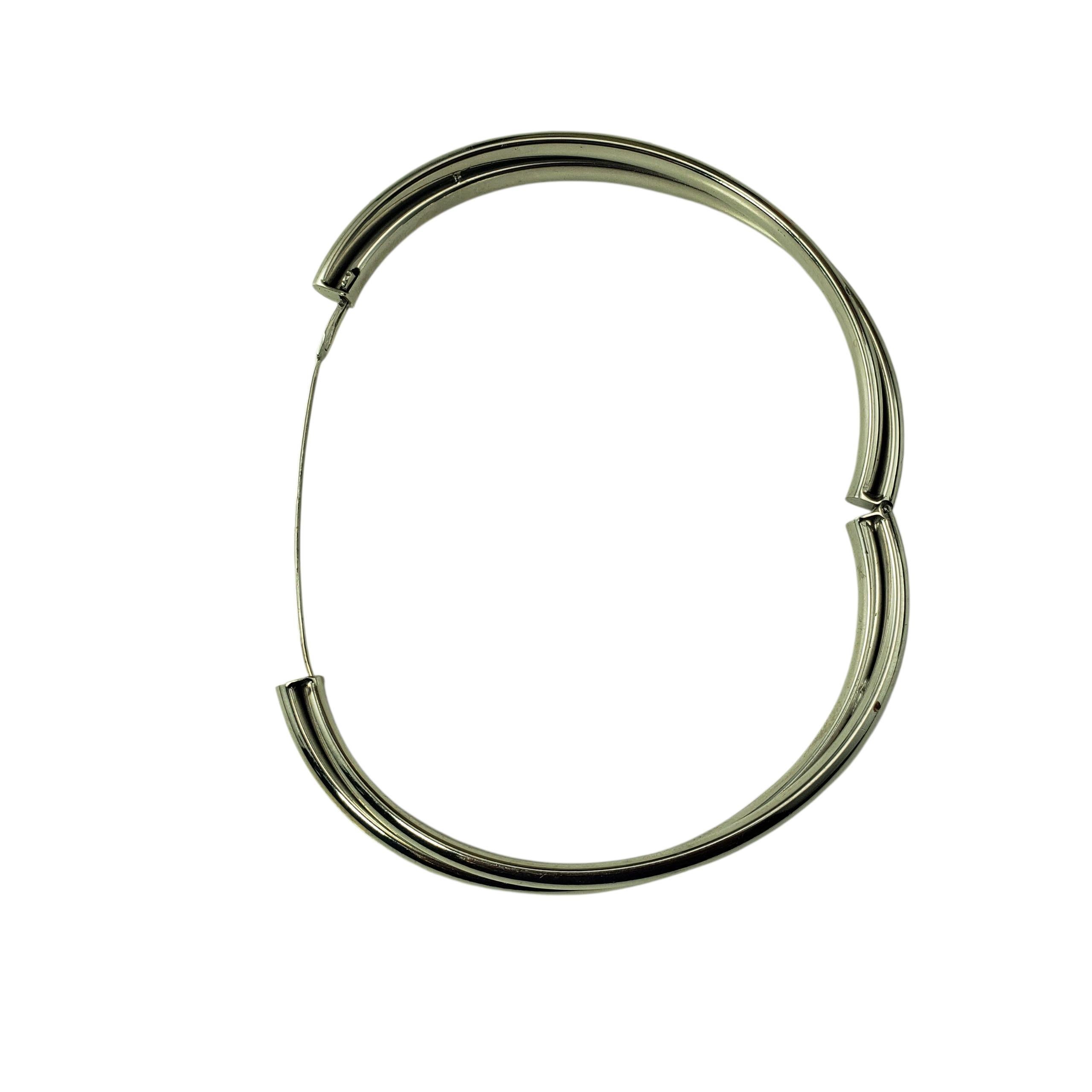 Women's 14K White Gold and Diamond Double Bangle Bracelet #22713 For Sale