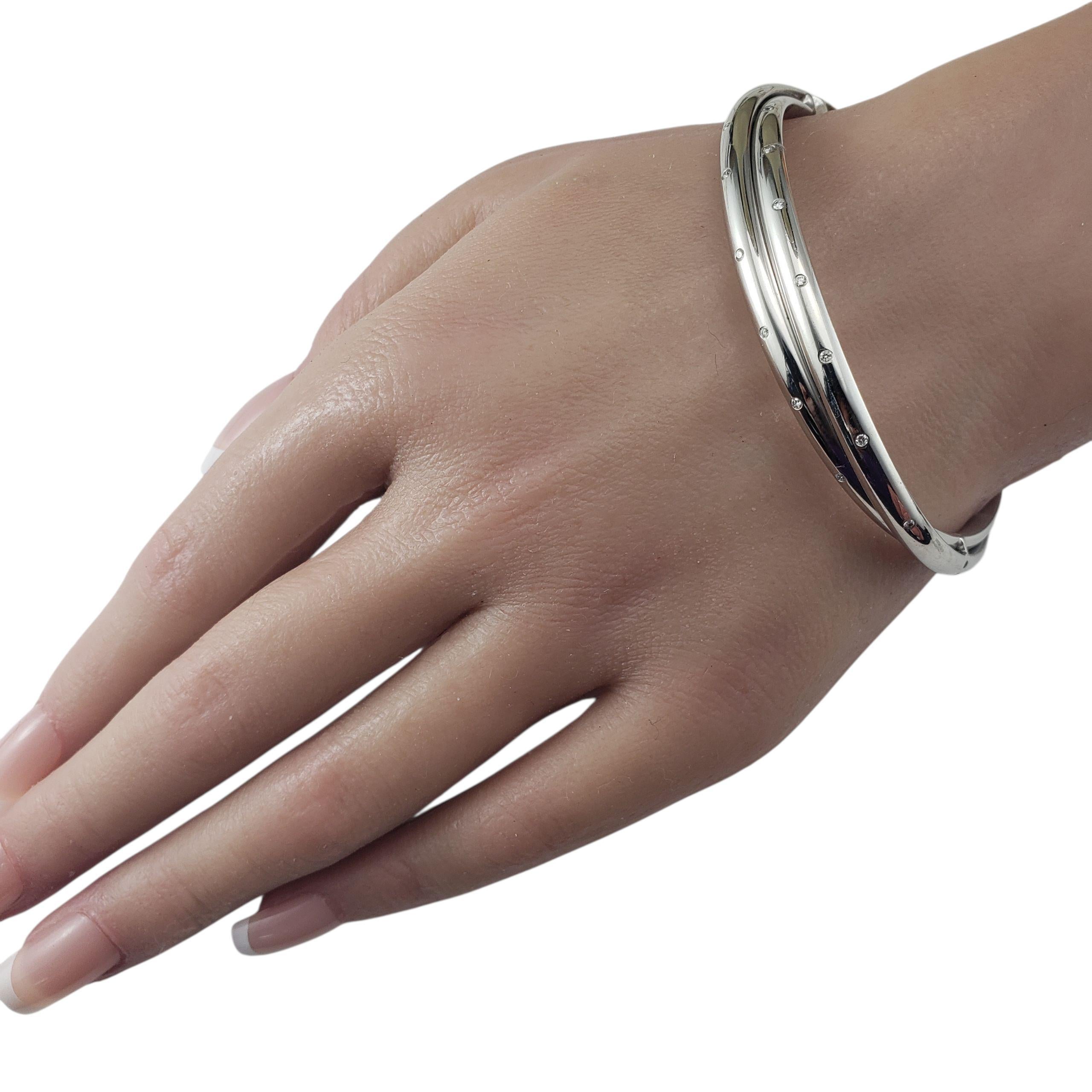 14K White Gold and Diamond Double Bangle Bracelet #22713 For Sale 1