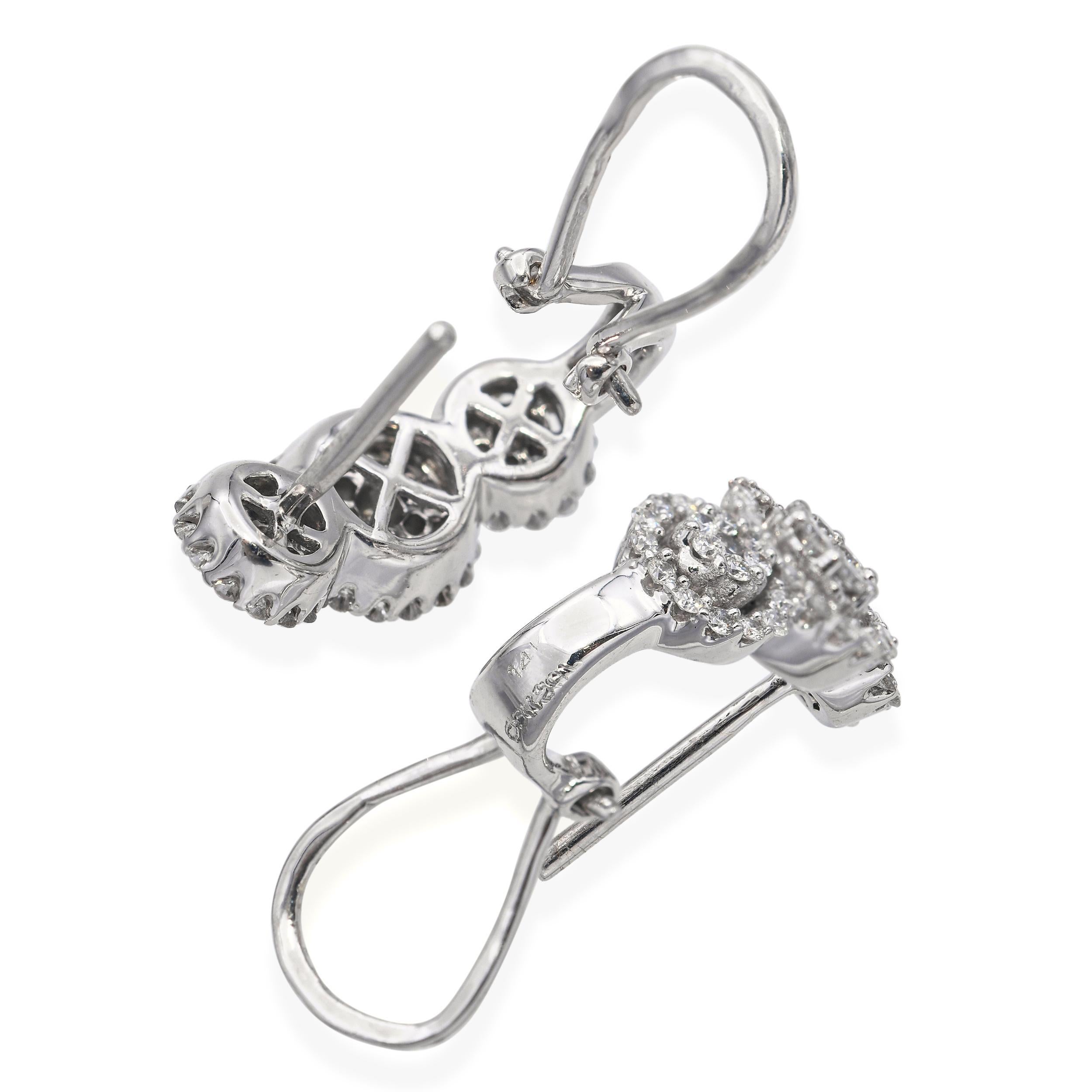 Donna Orecchini in oro bianco e diamanti 14k