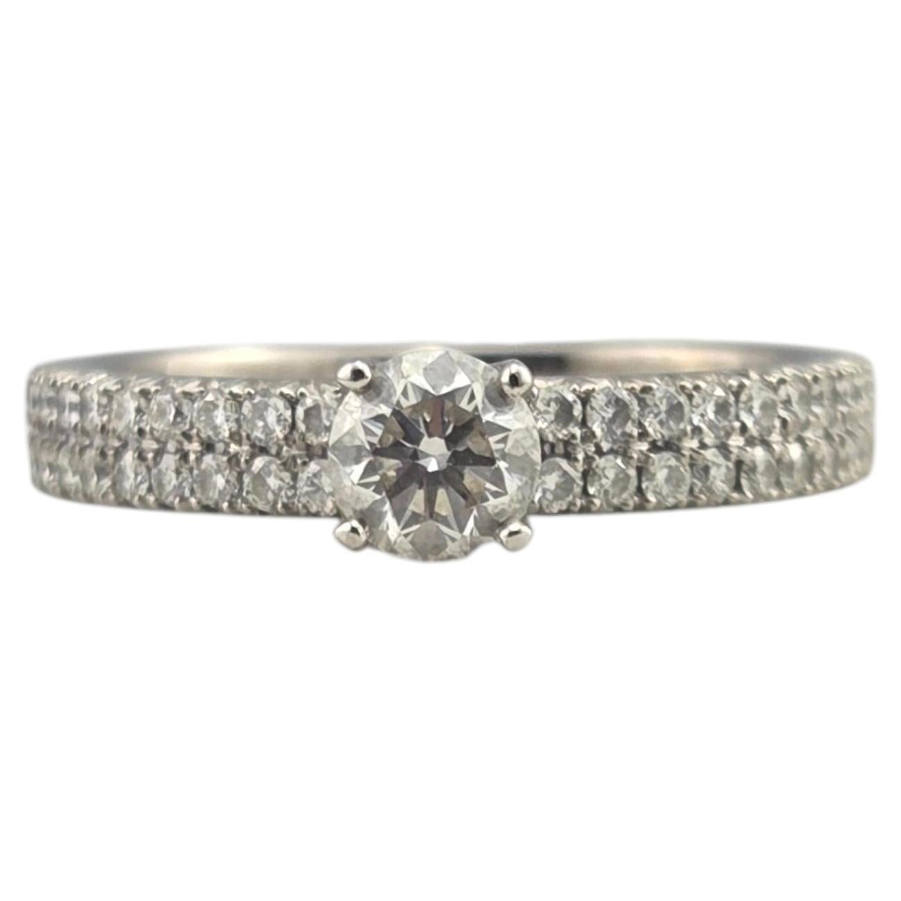 14K White Gold and Diamond Engagement Ring Size 8 #24207 For Sale