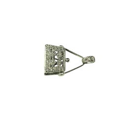 14K White Gold and Diamond Handbag Charm #21118