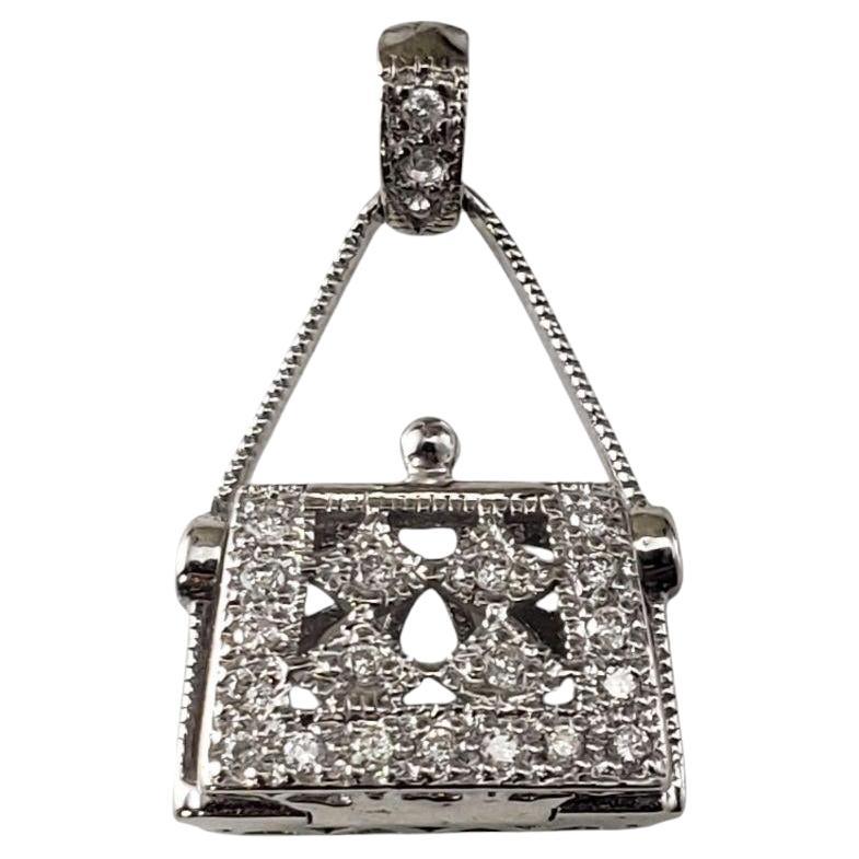14K White Gold and Diamond Handbag Charm #21118