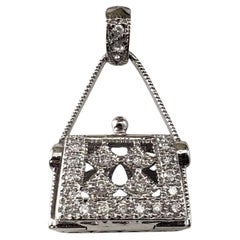Amuleto de bolso de oro blanco de 14 quilates y diamantes nº 21118