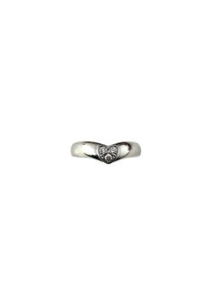 Anello Cuore in oro bianco 14K e diamanti misura 6,5-6,75 #23970