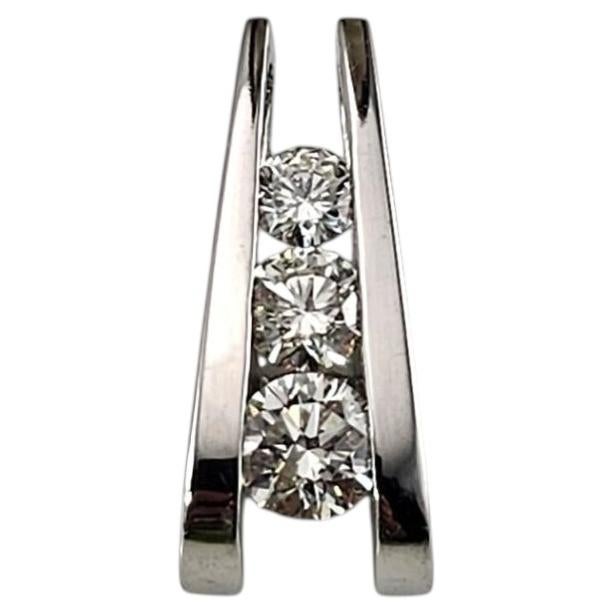 14K White Gold and Diamond Ladder Pendant #25005 For Sale