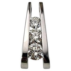 14K White Gold and Diamond Ladder Pendant #25005