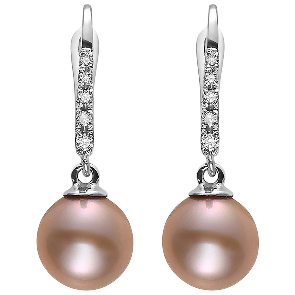 Thousands of Products Pearl Earrings 14k Yellow Gold Leverback Design 8 ...