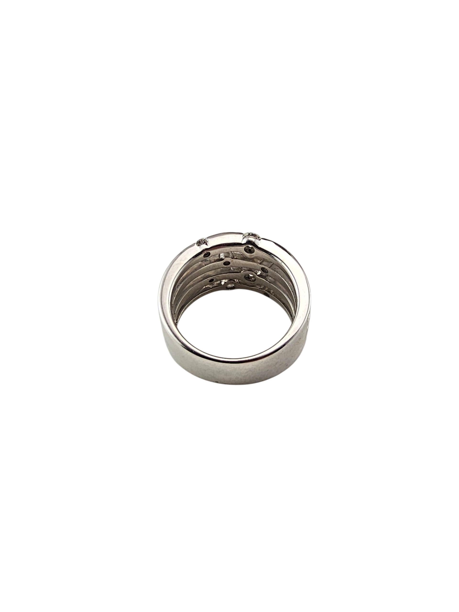 Anello Multi-Band in oro bianco 14K e diamanti misura 6,75-7 #23743 In condizioni buone in vendita a Washington Depot, CT