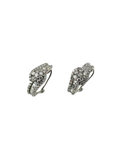 14K White Gold and Diamond Omega Back Earrings #25139