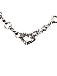 14K White Gold and Diamond Open Heart Bracelet #25026
