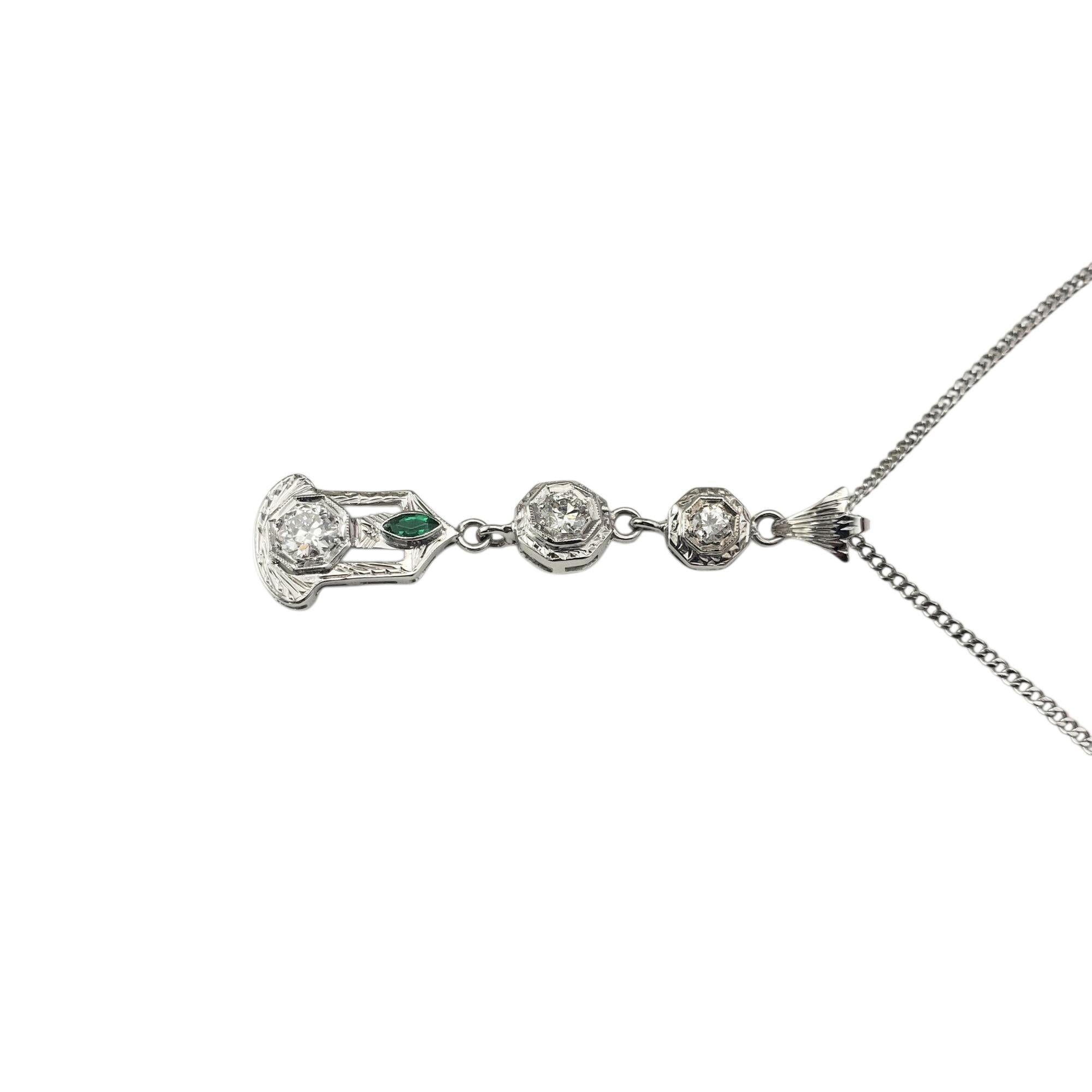Taglio brillante 14K White Gold and Diamond Pendant Necklace #22218 in vendita