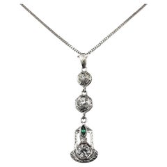 14K White Gold and Diamond Pendant Necklace #22218