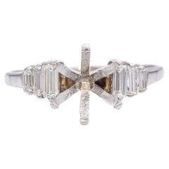 Used 14k White Gold and Diamond Semi Mount Engagement Ring