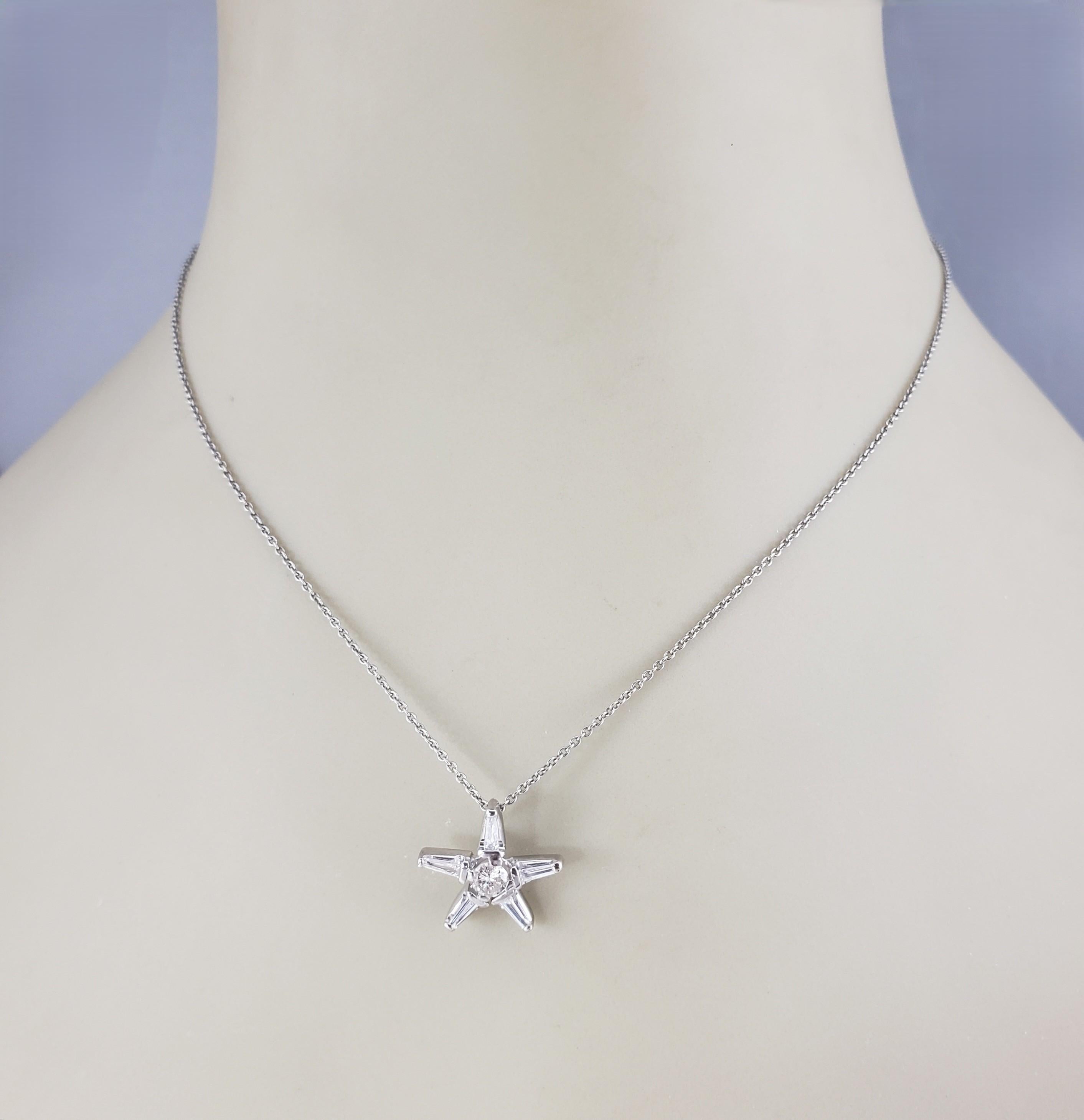 De las mujeres Colgante Estrella de Oro Blanco y Diamantes de 14K #22956 en venta