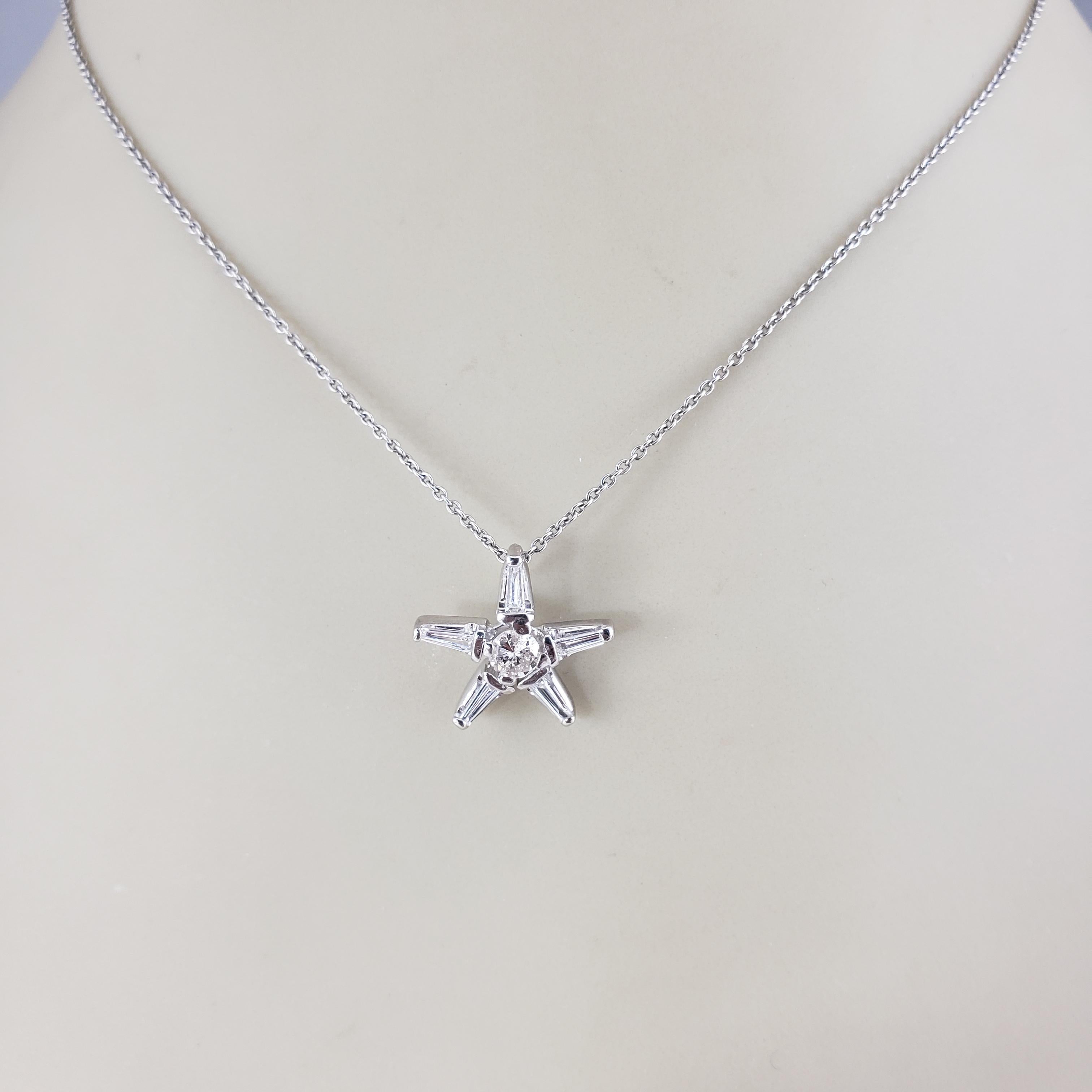 Colgante Estrella de Oro Blanco y Diamantes de 14K #22956 en venta 1