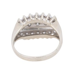 14K White Gold and Diamond Statement Wedding Band