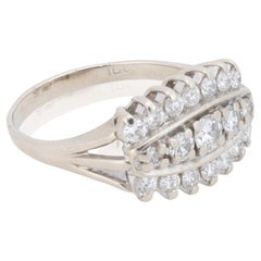 14K White Gold and Diamond Statement Wedding Band