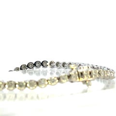 Bracelet tennis à ligne droite en or blanc 14 carats et diamants de 2 mm