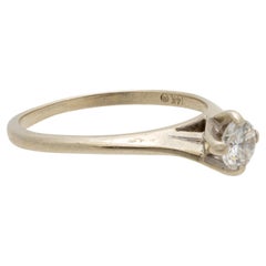 14K White Gold and Diamond Vintage Engagement Ring