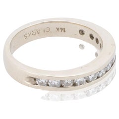 14K White Gold and Diamond Wedding Band