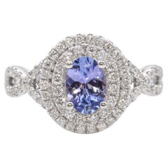 14k White Gold and Tanzanite Statement Ring