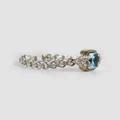 14k White Gold Antique Blue Topaz & Diamond Bracelet, 1.00tdw, 18g