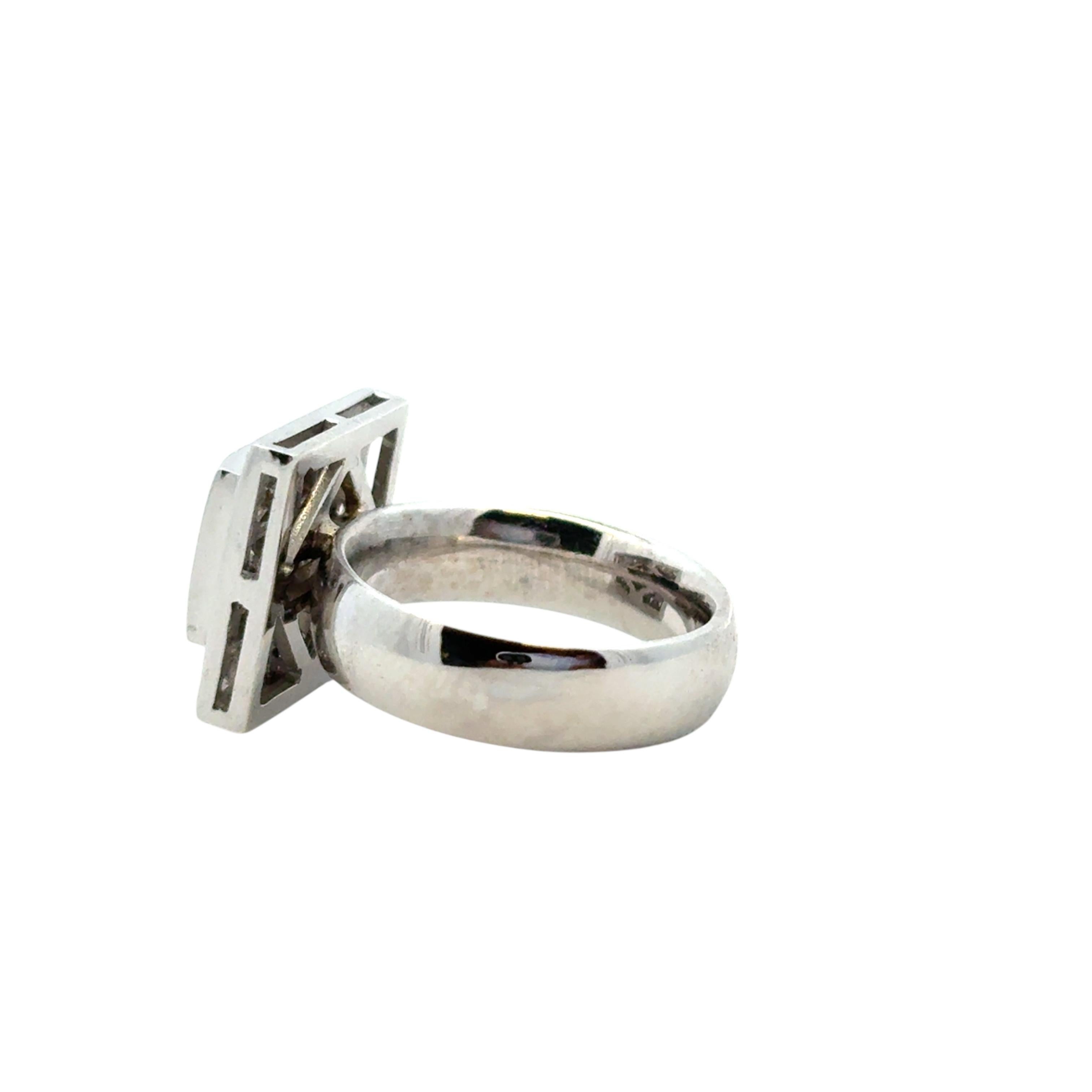 14k Weißgold ca. 0,73ctw Quadratischer Diamantring im Angebot 5
