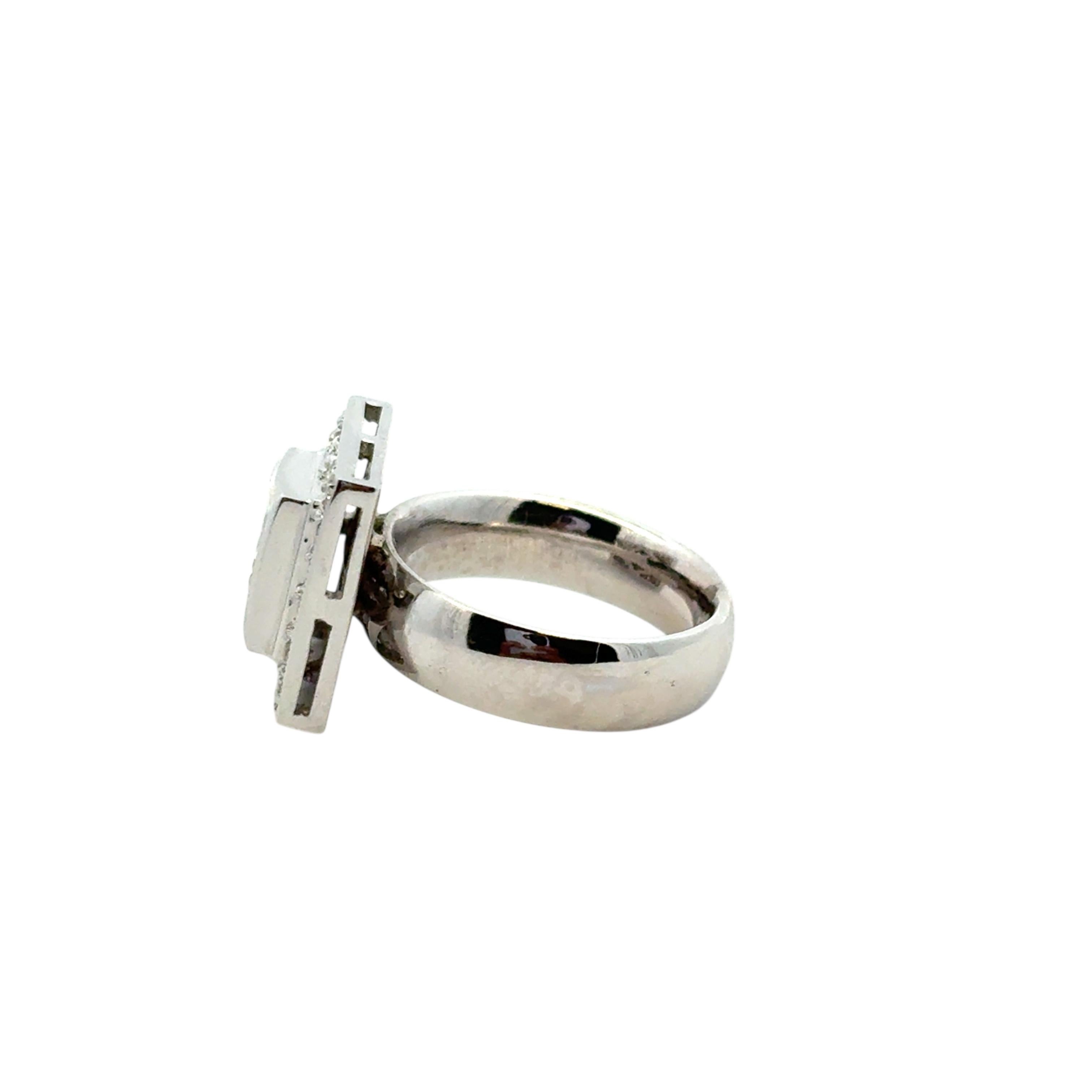 14k Weißgold ca. 0,73ctw Quadratischer Diamantring im Angebot 12
