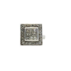 14k White Gold approx. 0.73ctw Square Diamond Ring