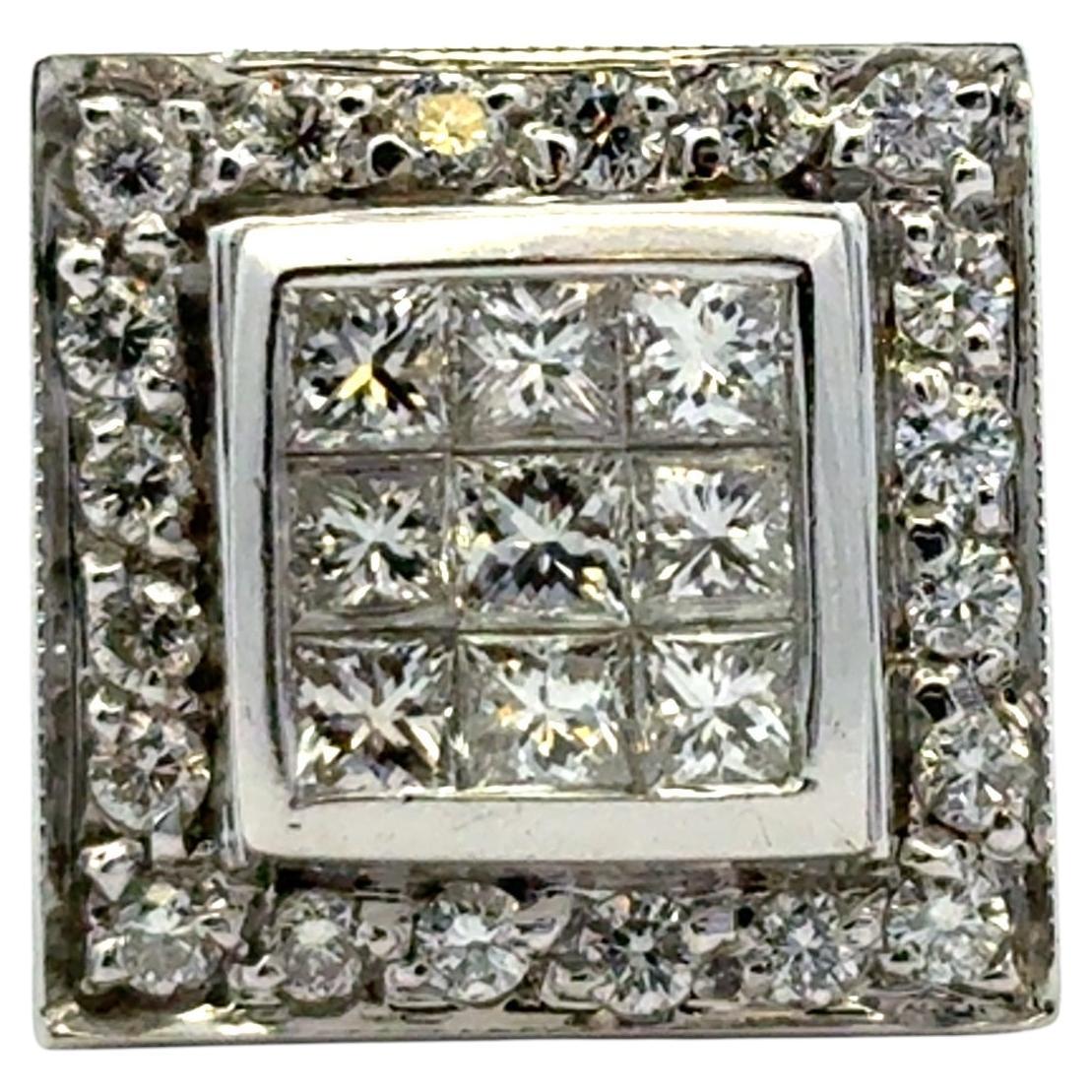 14k White Gold approx. 0.73ctw Square Diamond Ring