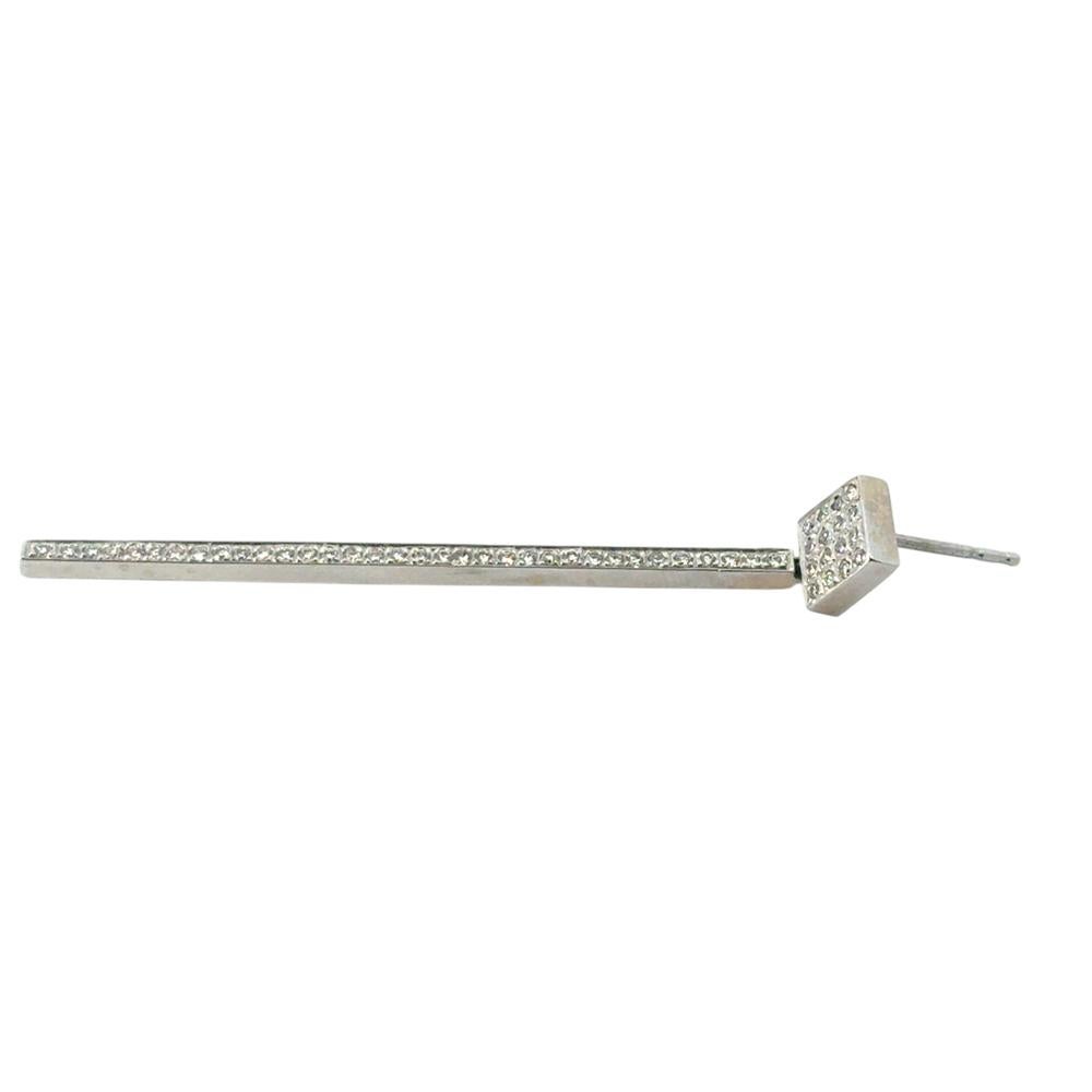 Orecchini pendenti in oro bianco 14k con diamanti tondi brillanti naturali di circa 0,85ctw in vendita 3