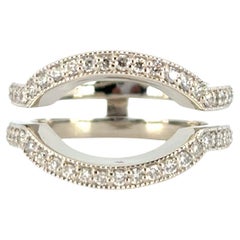 14k White Gold Approximately 0.5ctw Natural Diamond Enhancer Ring