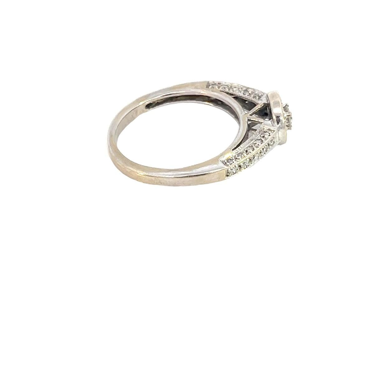 Brilliant Cut 14K White Gold apx 49/100 ctw Diamond Engagement Ring 3.69g sz:7.5 For Sale