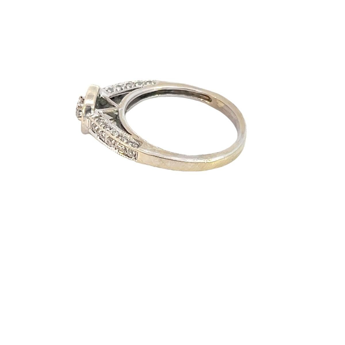 Women's or Men's 14K White Gold apx 49/100 ctw Diamond Engagement Ring 3.69g sz:7.5 For Sale