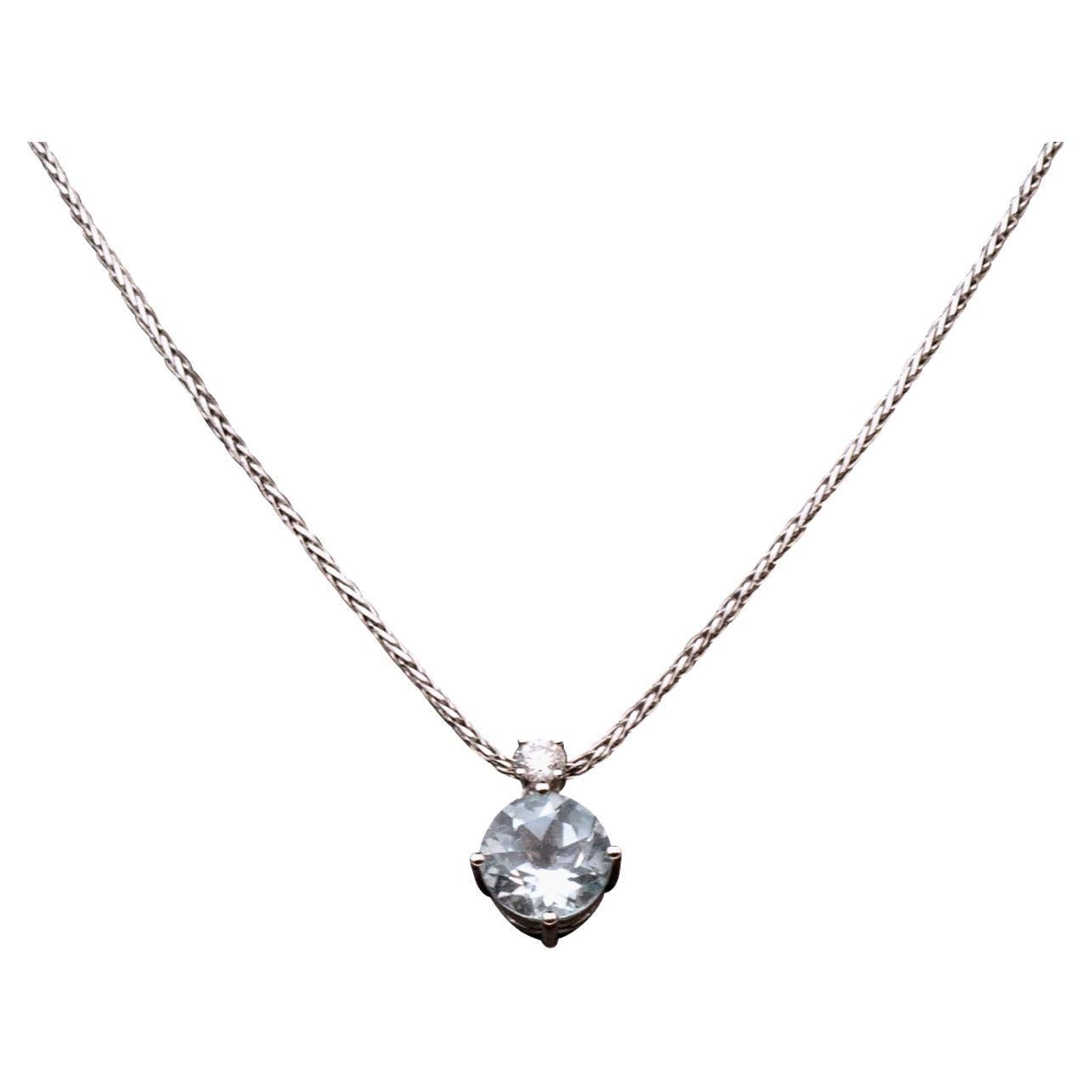 Retro Aquamarine Pendant Necklace main image 0