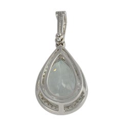 14K White Gold Aquamarine Pendant Enhancer