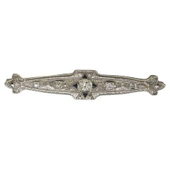14K White Gold Art Deco Brooch 0.50ct