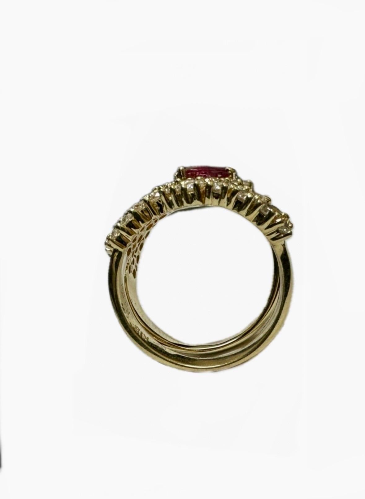 14K White Gold Art Deco Style Diamond 17.50 Carat Oval Spessartite Garnet Ring For Sale 7