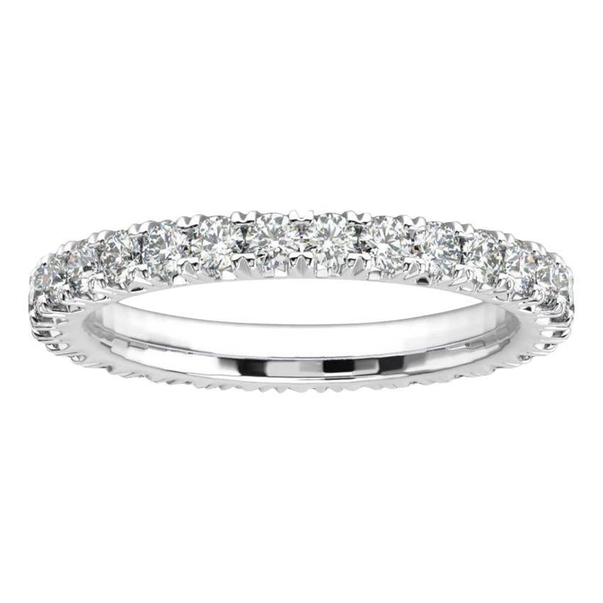 14k White Gold Audrey French Pave Eternity Ring '1 Ct. Tw' For Sale