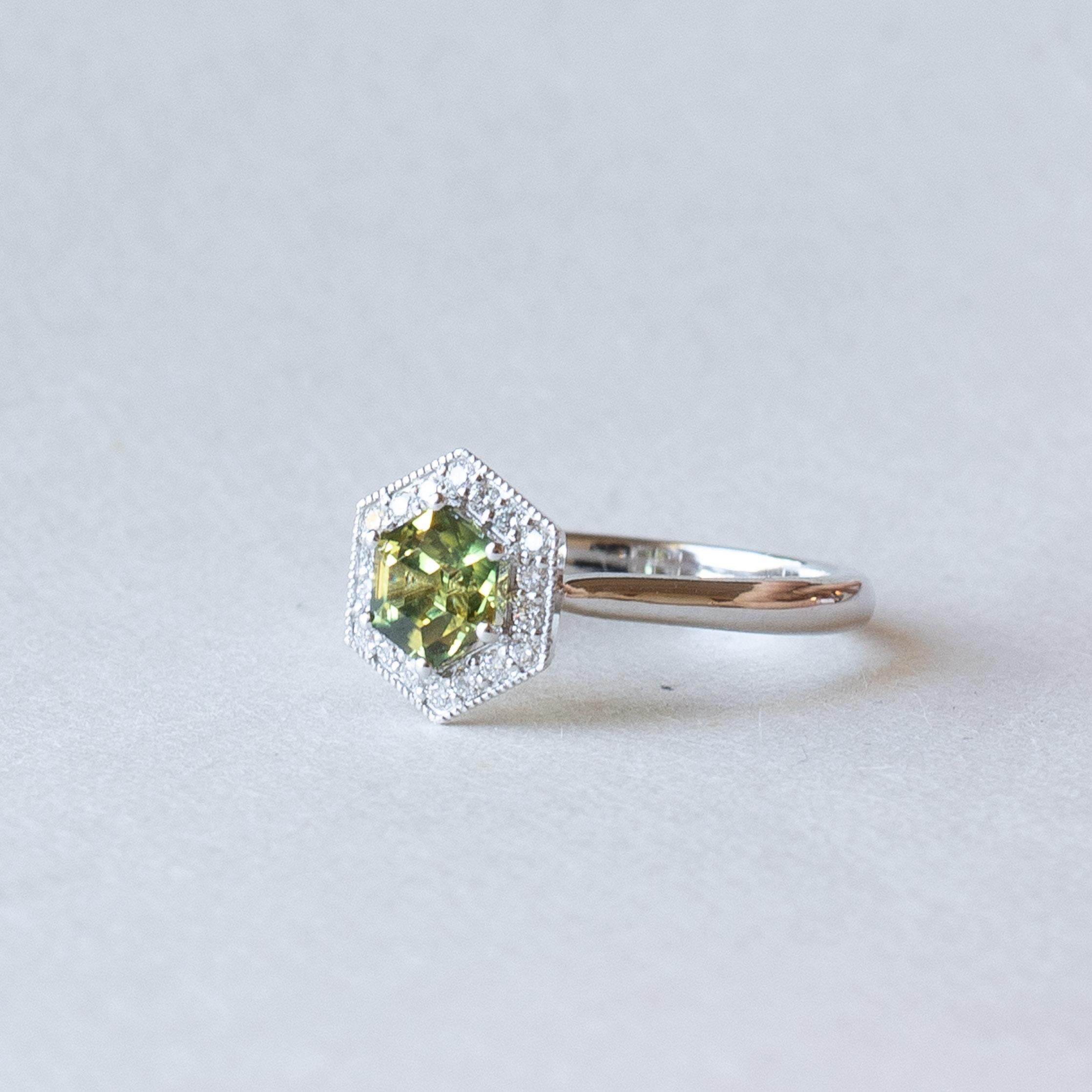 14K Weißgold Australischer Parti Saphir Ring Damen im Angebot