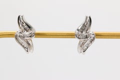 14K White Gold Baguette Cut Diamond Earrings