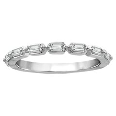 14K White Gold Baguette Diamond Band Ring