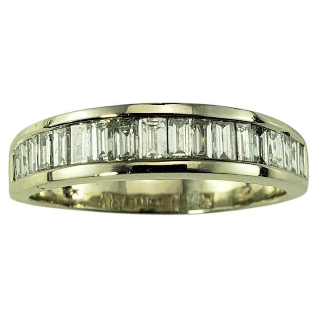 Anneau en or blanc 14 carats avec diamants baguettes taille 9,5 n° 19851