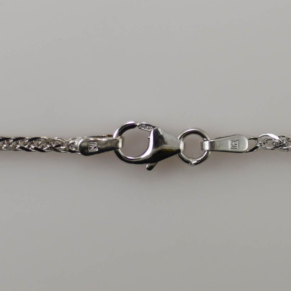 da uomo o donna Collana a cuore con diamanti baguette in oro bianco 14K 0,75ct in vendita