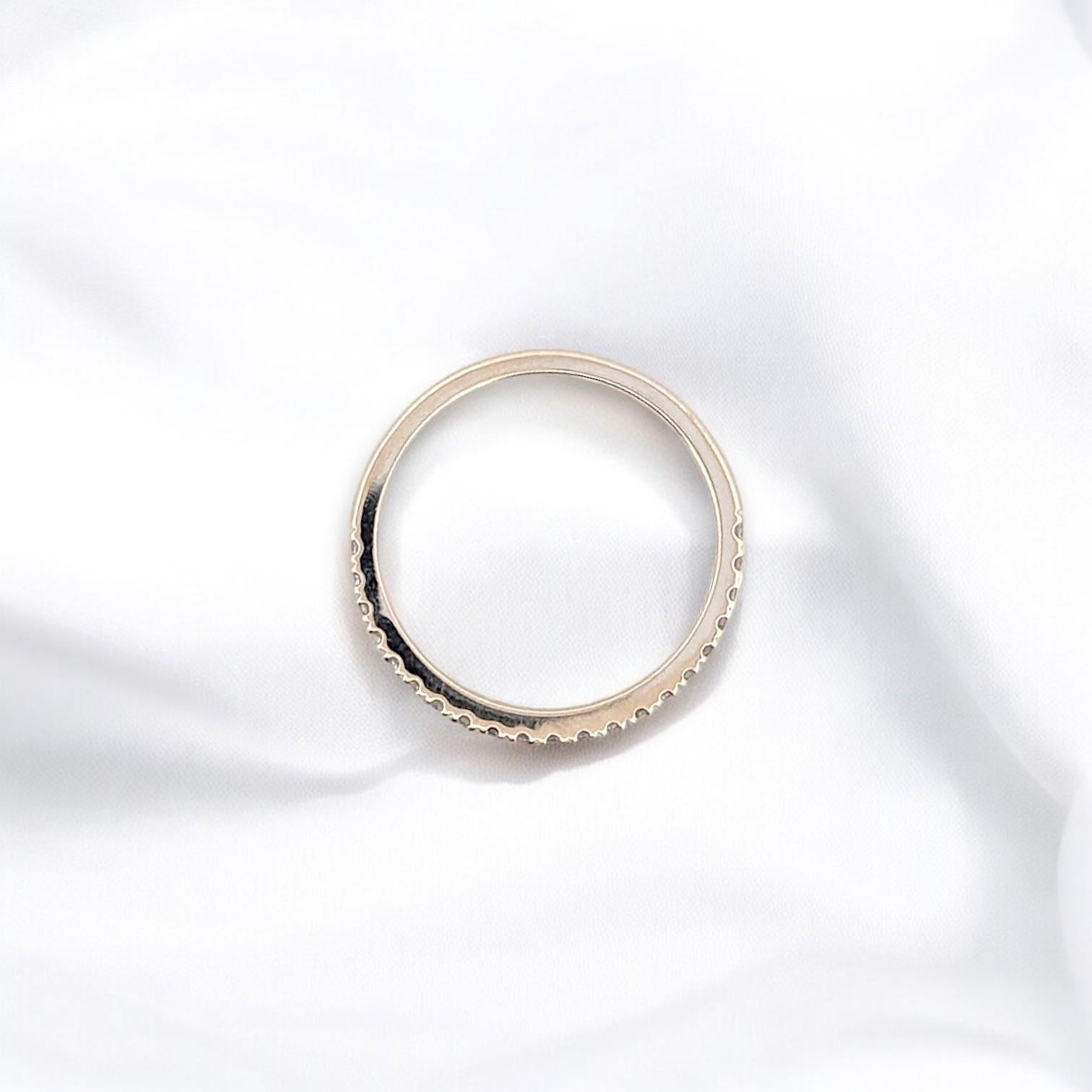Modern Isolde 14K White Gold Band With .33 CTW Natural Diamonds, Elegant Stacking Ring For Sale