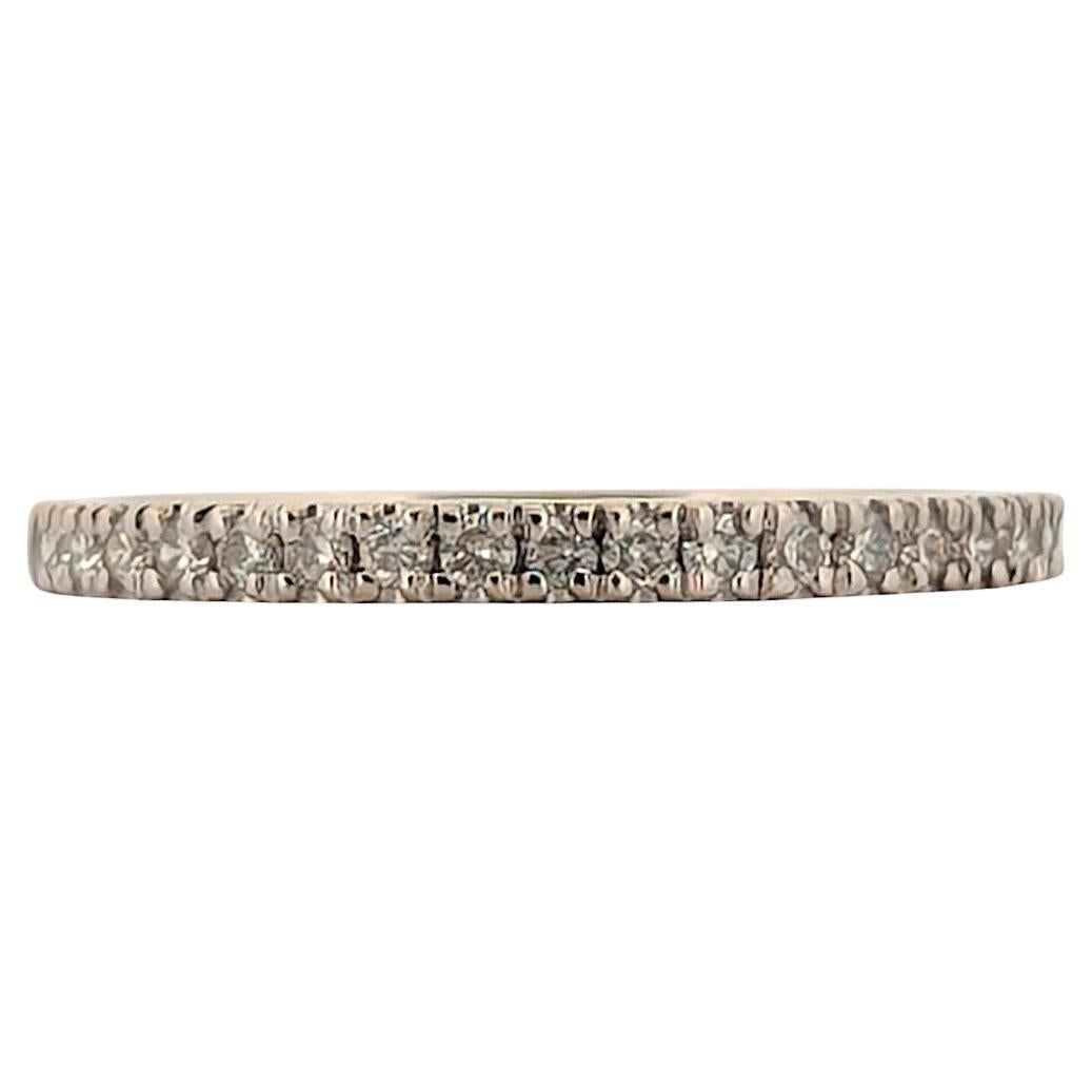Isolde 14K White Gold Band With .33 CTW Natural Diamonds, Elegant Stacking Ring For Sale