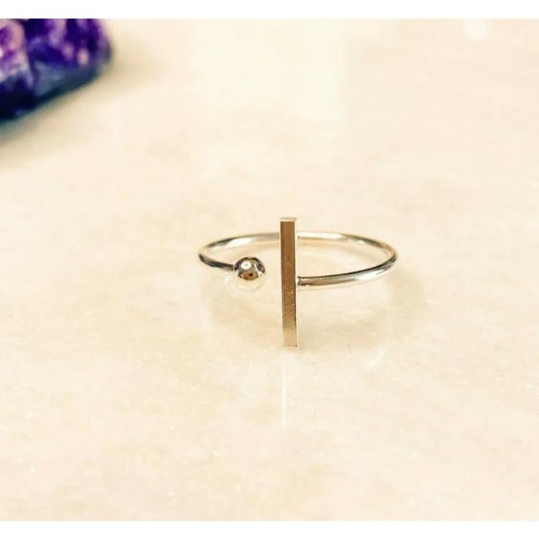 Anello aperto verticale di design a barre in oro bianco 14K In condizioni Nuovo in vendita a Chicago, IL