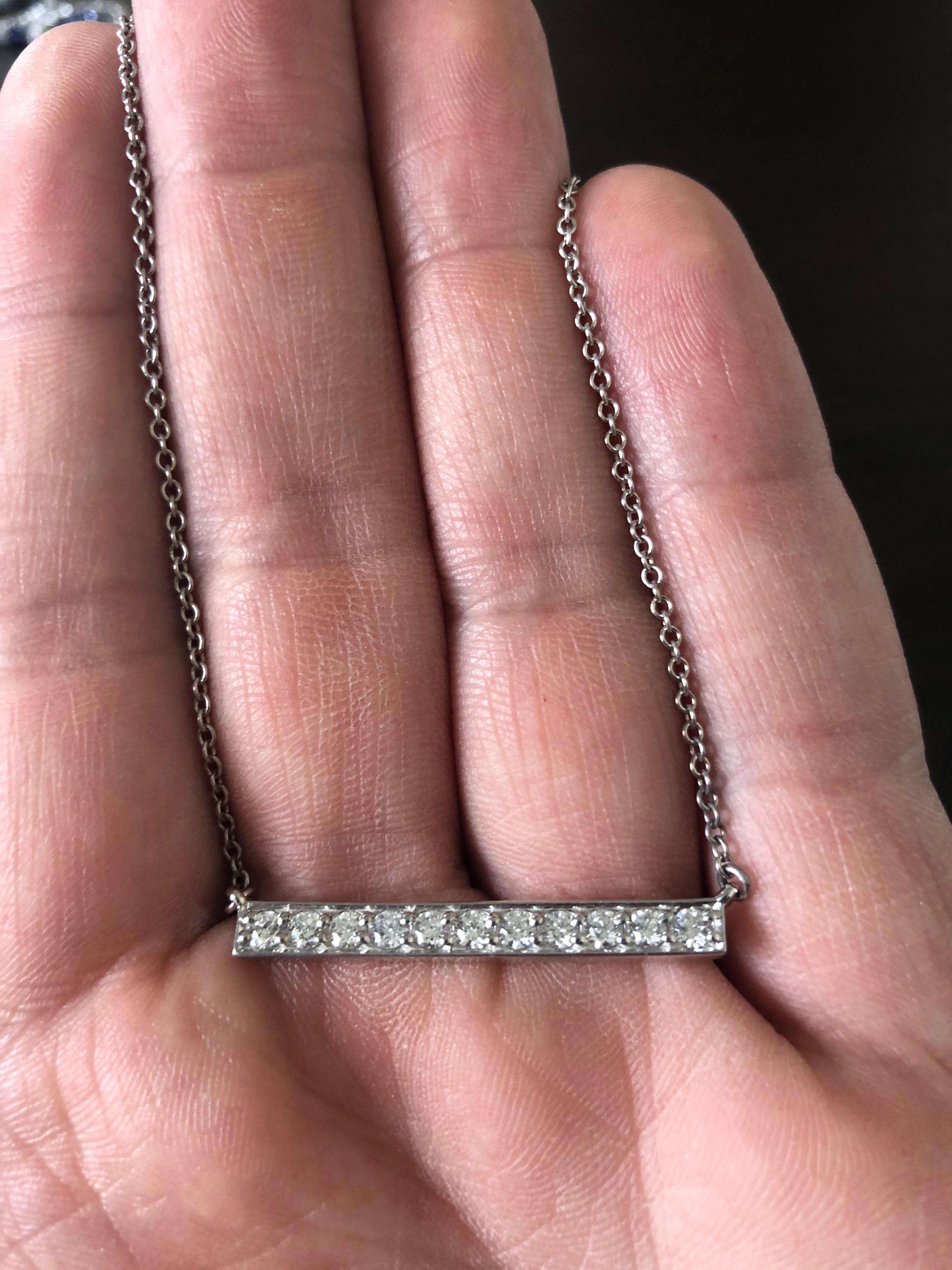 straight bar diamond necklace